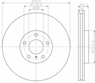 HELLA PAGID 8dd355114101 -  Тормозной диск